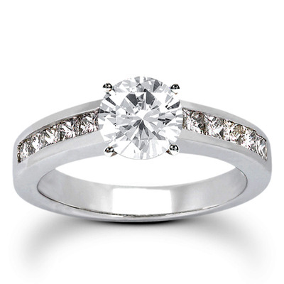 Princesss Cut Channel Set Diamond Engagement Ring (0.50 ct. tw.) - view 8