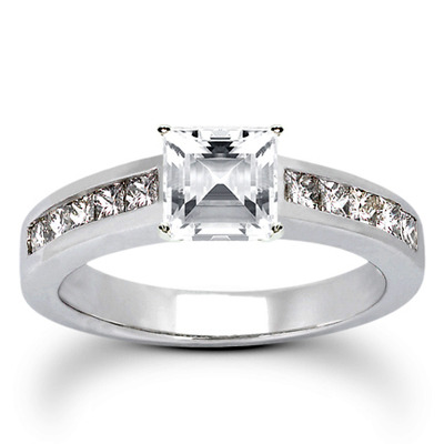 Princesss Cut Channel Set Diamond Engagement Ring (0.50 ct. tw.) - view 7