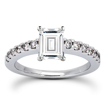 Round Cut Shared Prong Set Diamond Bridal Ring (0.36 ct.tw.) - view 15