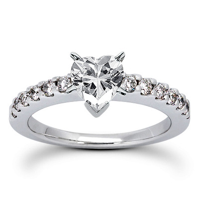 Round Cut Shared Prong Set Diamond Bridal Ring (0.36 ct.tw.) - view 1