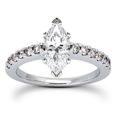 Round Cut Shared Prong Set Diamond Bridal Ring (0.36 ct.tw.) - view 13