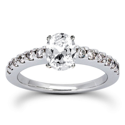 Round Cut Shared Prong Set Diamond Bridal Ring (0.36 ct.tw.) - view 12