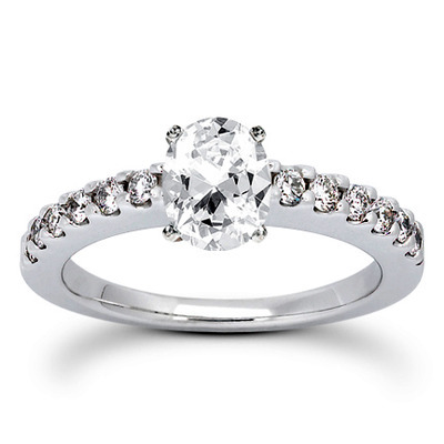 Round Cut Shared Prong Set Diamond Bridal Ring (0.36 ct.tw.) - view 12 of 25