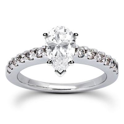 Round Cut Shared Prong Set Diamond Bridal Ring (0.36 ct.tw.) - view 11