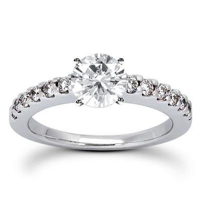 Round Cut Shared Prong Set Diamond Bridal Ring (0.36 ct.tw.) - view 8 of 25