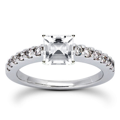 Round Cut Shared Prong Set Diamond Bridal Ring (0.36 ct.tw.) - view 7 of 25