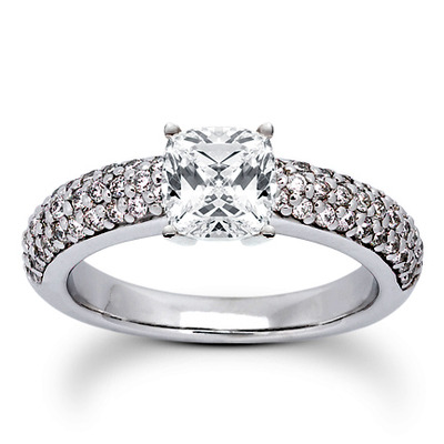  Round Cut Pave Set Diamond Bridal Ring (0.60 ct. tw.) - view 15