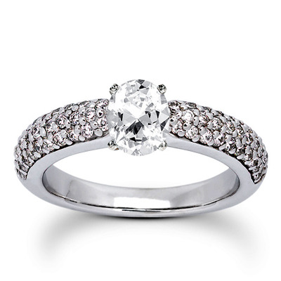  Round Cut Pave Set Diamond Bridal Ring (0.60 ct. tw.) - view 11