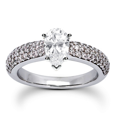  Round Cut Pave Set Diamond Bridal Ring (0.60 ct. tw.) - view 10