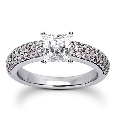  Round Cut Pave Set Diamond Bridal Ring (0.60 ct. tw.) - view 9