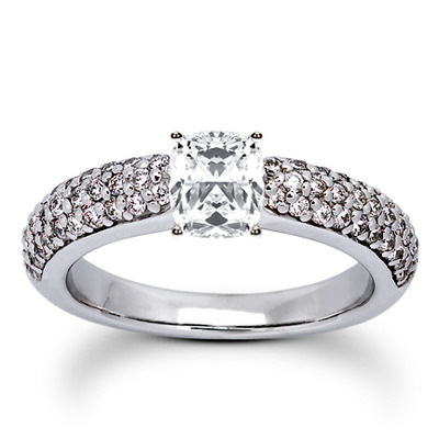  Round Cut Pave Set Diamond Bridal Ring (0.60 ct. tw.) - view 8 of 26