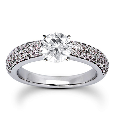  Round Cut Pave Set Diamond Bridal Ring (0.60 ct. tw.) - view 7