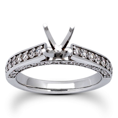 Round Cut Prong Set Diamond Bridal Ring (0.57 ct.tw.) - view 13