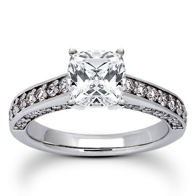 Round Cut Prong Set Diamond Bridal Ring (0.57 ct.tw.) - view 12