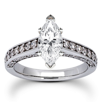 Round Cut Prong Set Diamond Bridal Ring (0.57 ct.tw.) - view 9