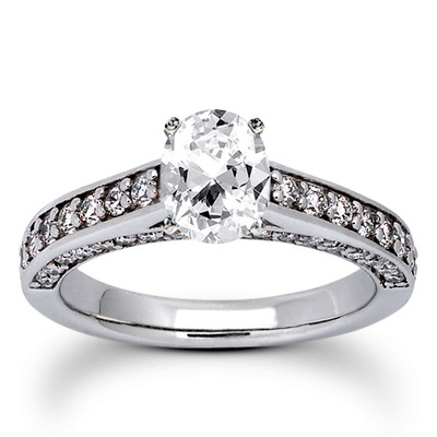 Round Cut Prong Set Diamond Bridal Ring (0.57 ct.tw.) - view 8