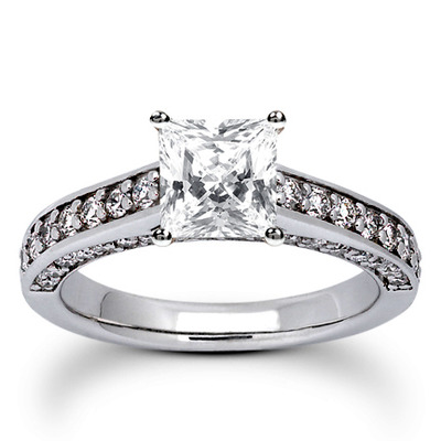 Round Cut Prong Set Diamond Bridal Ring (0.57 ct.tw.) - view 6