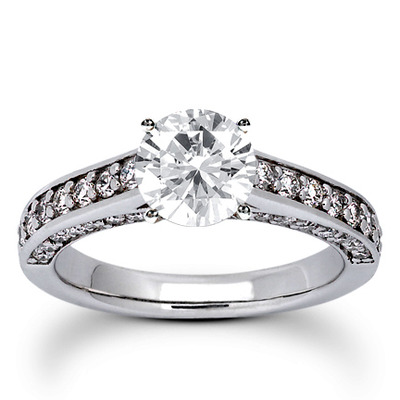 Round Cut Prong Set Diamond Bridal Ring (0.57 ct.tw.) - view 4