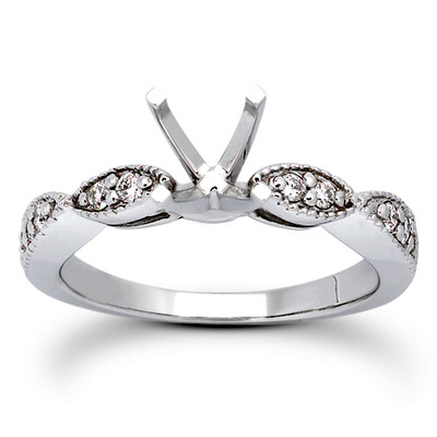 Contemporary Design Round Cut Prong Set Diamond Bridal Ring (0.20 ct. tw.) - view 14