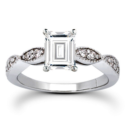 Contemporary Design Round Cut Prong Set Diamond Bridal Ring (0.20 ct. tw.) - view 12