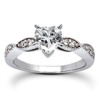 Contemporary Design Round Cut Prong Set Diamond Bridal Ring (0.20 ct. tw.) - view 11