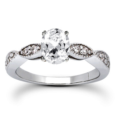 Contemporary Design Round Cut Prong Set Diamond Bridal Ring (0.20 ct. tw.) - view 9