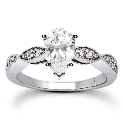 Contemporary Design Round Cut Prong Set Diamond Bridal Ring (0.20 ct. tw.) - view 8