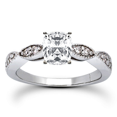 Contemporary Design Round Cut Prong Set Diamond Bridal Ring (0.20 ct. tw.) - view 6