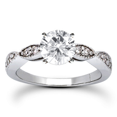 Contemporary Design Round Cut Prong Set Diamond Bridal Ring (0.20 ct. tw.) - view 5 of 24