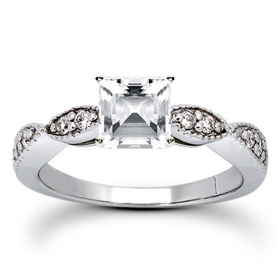 Contemporary Design Round Cut Prong Set Diamond Bridal Ring (0.20 ct. tw.) - view 4 of 24