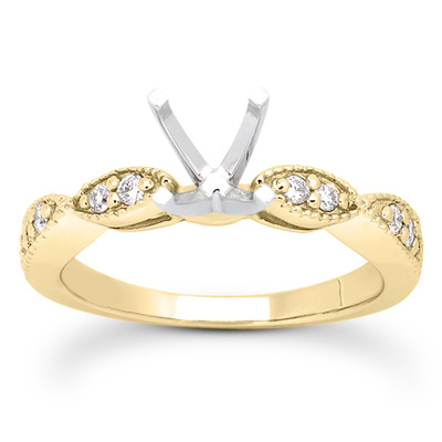 Contemporary Design Round Cut Prong Set Diamond Bridal Ring (0.20 ct. tw.) - view 13