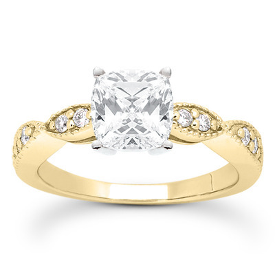 Contemporary Design Round Cut Prong Set Diamond Bridal Ring (0.20 ct. tw.) - view 24 of 24