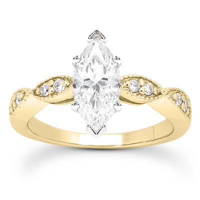 Contemporary Design Round Cut Prong Set Diamond Bridal Ring (0.20 ct. tw.) - view 21 of 24