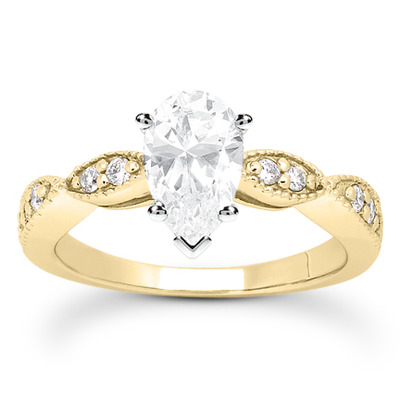 Contemporary Design Round Cut Prong Set Diamond Bridal Ring (0.20 ct. tw.) - view 19