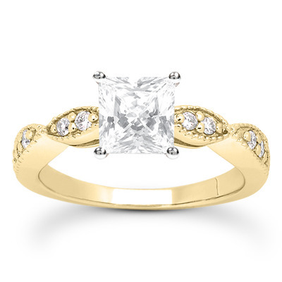 Contemporary Design Round Cut Prong Set Diamond Bridal Ring (0.20 ct. tw.) - view 18 of 24