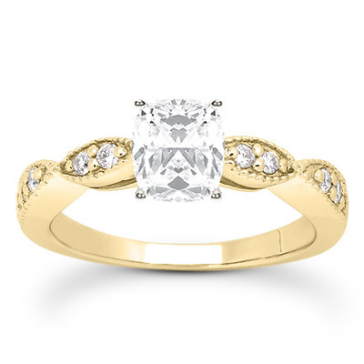 Contemporary Design Round Cut Prong Set Diamond Bridal Ring (0.20 ct. tw.) - view 17 of 24