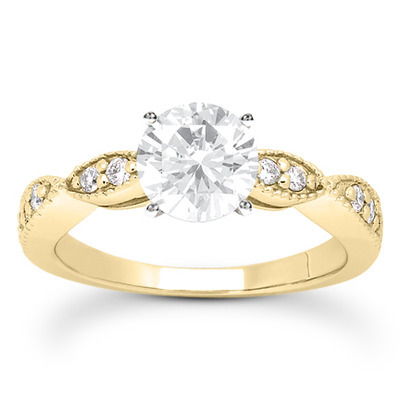 Contemporary Design Round Cut Prong Set Diamond Bridal Ring (0.20 ct. tw.) - view 16 of 24