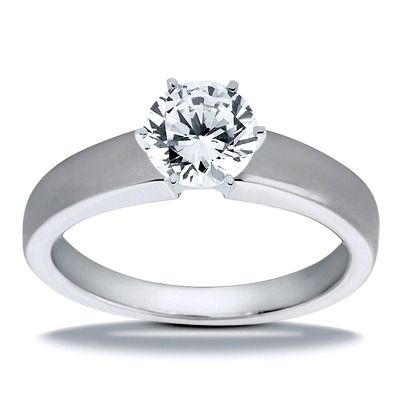 Prong Set Solitaire Diamond Engagement Ring - view 3