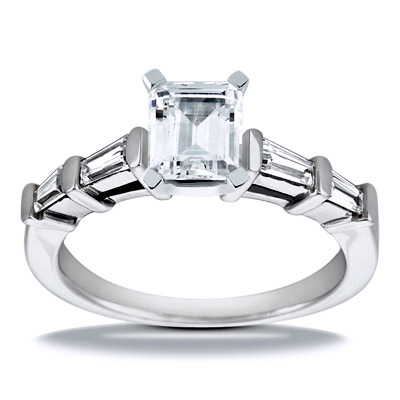 Tapered Baguette Bar Set Diamond Engagement Ring (0.40 ct. tw.) - view 10