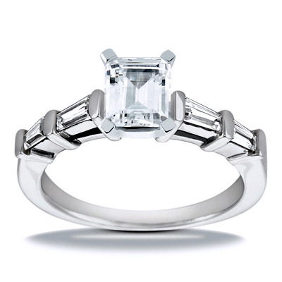 Tapered Baguette Bar Set Diamond Engagement Ring (0.40 ct. tw.) - view 10 of 22