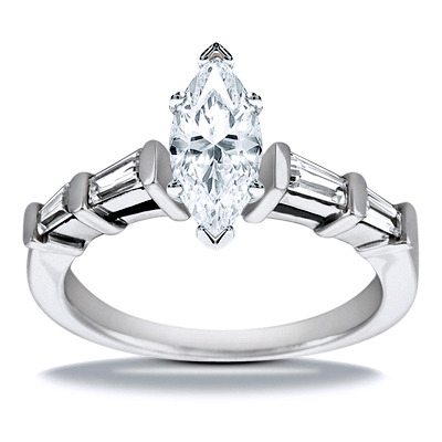 Tapered Baguette Bar Set Diamond Engagement Ring (0.40 ct. tw.) - view 8