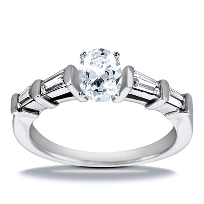 Tapered Baguette Bar Set Diamond Engagement Ring (0.40 ct. tw.) - view 7