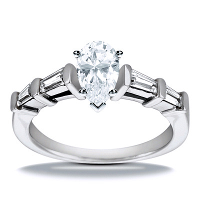 Tapered Baguette Bar Set Diamond Engagement Ring (0.40 ct. tw.) - view 6