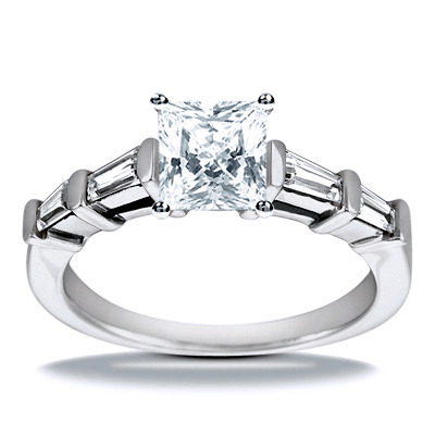 Tapered Baguette Bar Set Diamond Engagement Ring (0.40 ct. tw.) - view 5