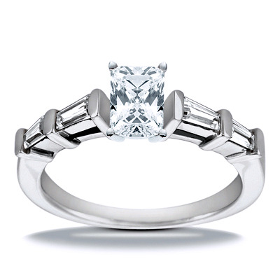 Tapered Baguette Bar Set Diamond Engagement Ring (0.40 ct. tw.) - view 4