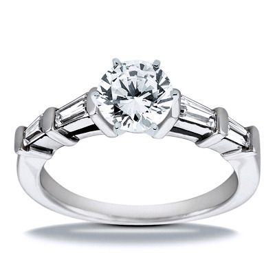 Tapered Baguette Bar Set Diamond Engagement Ring (0.40 ct. tw.) - view 3