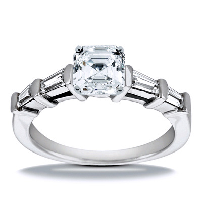 Tapered Baguette Bar Set Diamond Engagement Ring (0.40 ct. tw.) - view 2