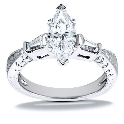 Straight Baguette Diamond Engagement Ring (0.24 t.c.w.) - view 8