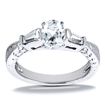 Straight Baguette Diamond Engagement Ring (0.24 t.c.w.) - view 7