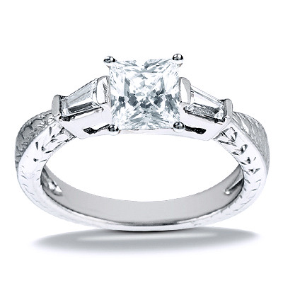 Straight Baguette Diamond Engagement Ring (0.24 t.c.w.) - view 5